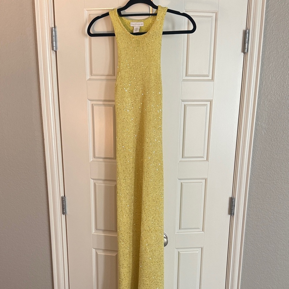 House of Harlow 1960 Glittering Yellow Maxi Dress